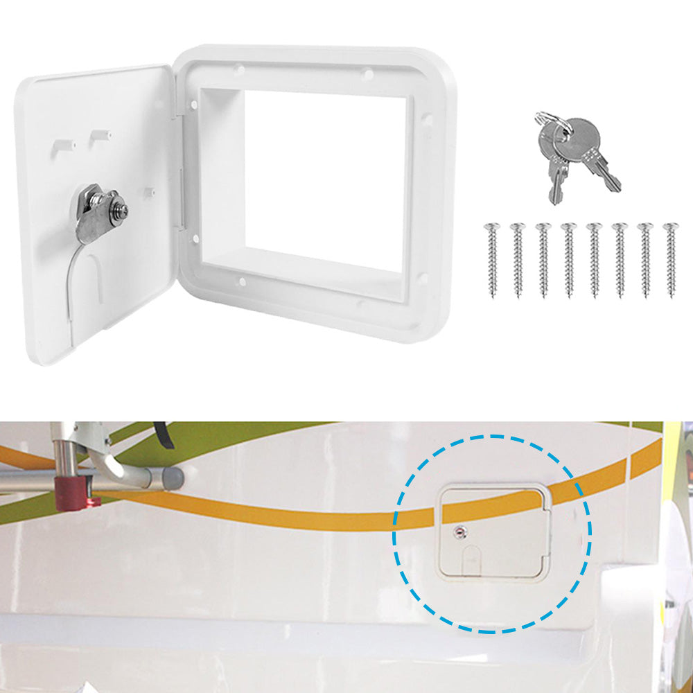 Caravan Utility Door Access Hatch Rectangle 194x165mm Suitable For RV Motorhome With Lock