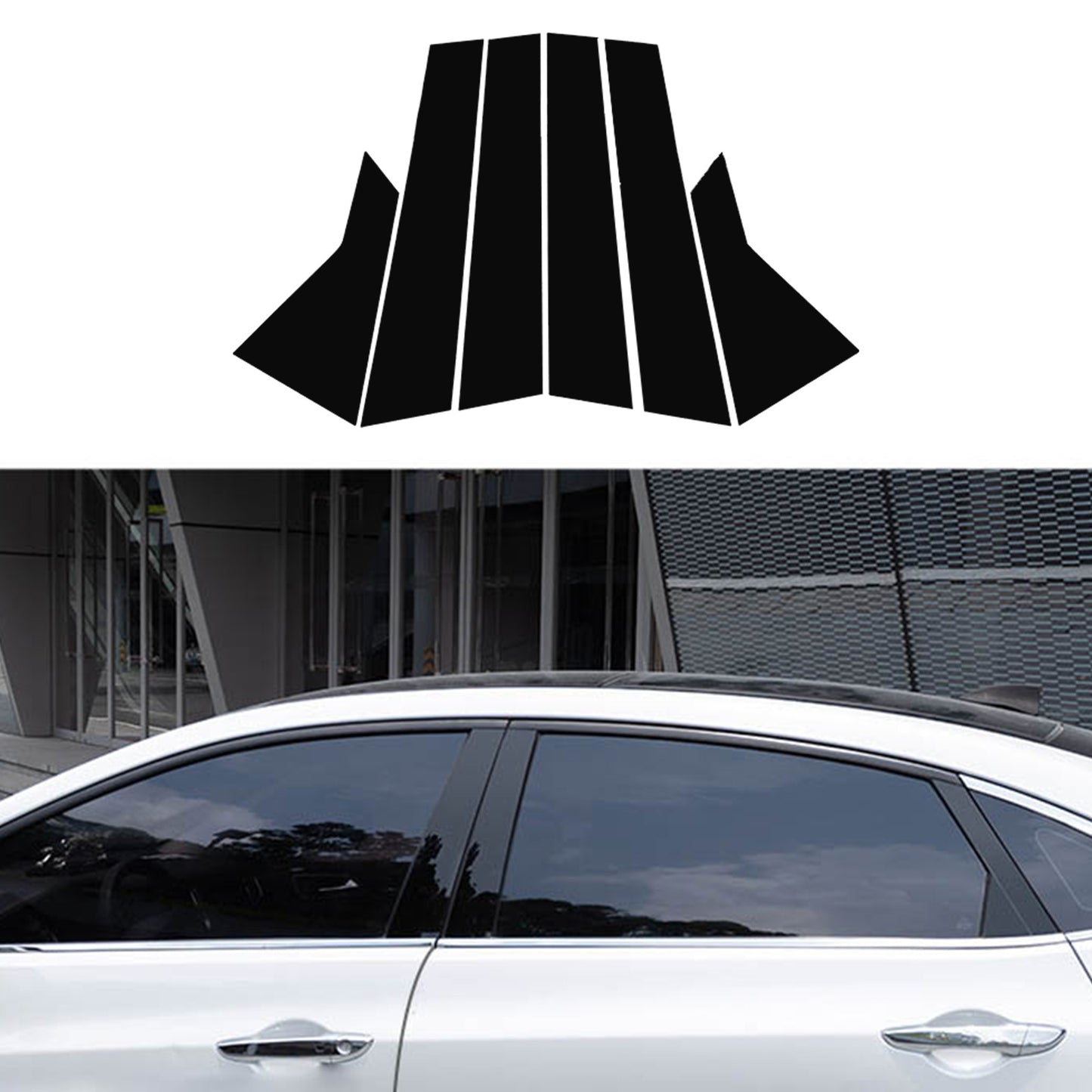 6x Black Pillar Post Cover Trims Suitable For Honda Civic 2022
