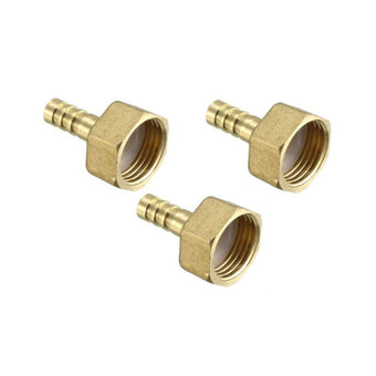 compare product 3x Brass Barb Pipe Fitting Coupler Connector 1/2BSP Female Thread to 12mm Hose