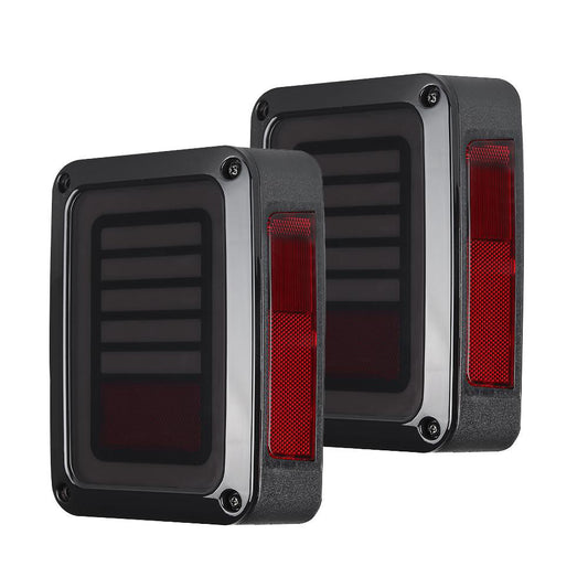 Smoked Black LED Tail Lights Rear Lamp Suitable For Jeep Wrangler JK 2007-2017