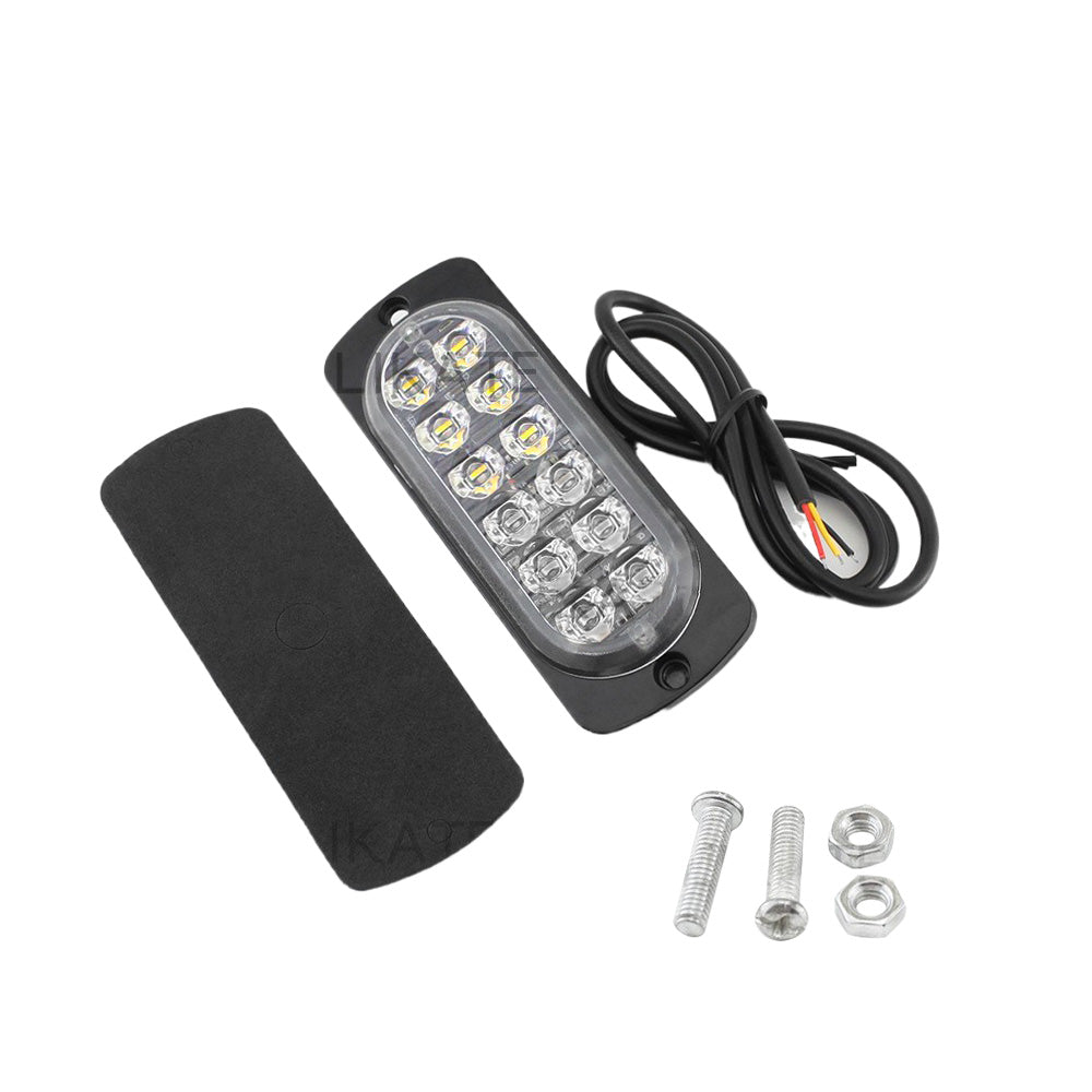 10x Amber & White LED Car Emergency Beacon Warning Strobe Lights Flashing Hazard