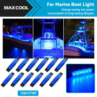 compare product 12x For Marine Boat LED Deck Courtesy Lights Waterproof Stern Transom Light 12V