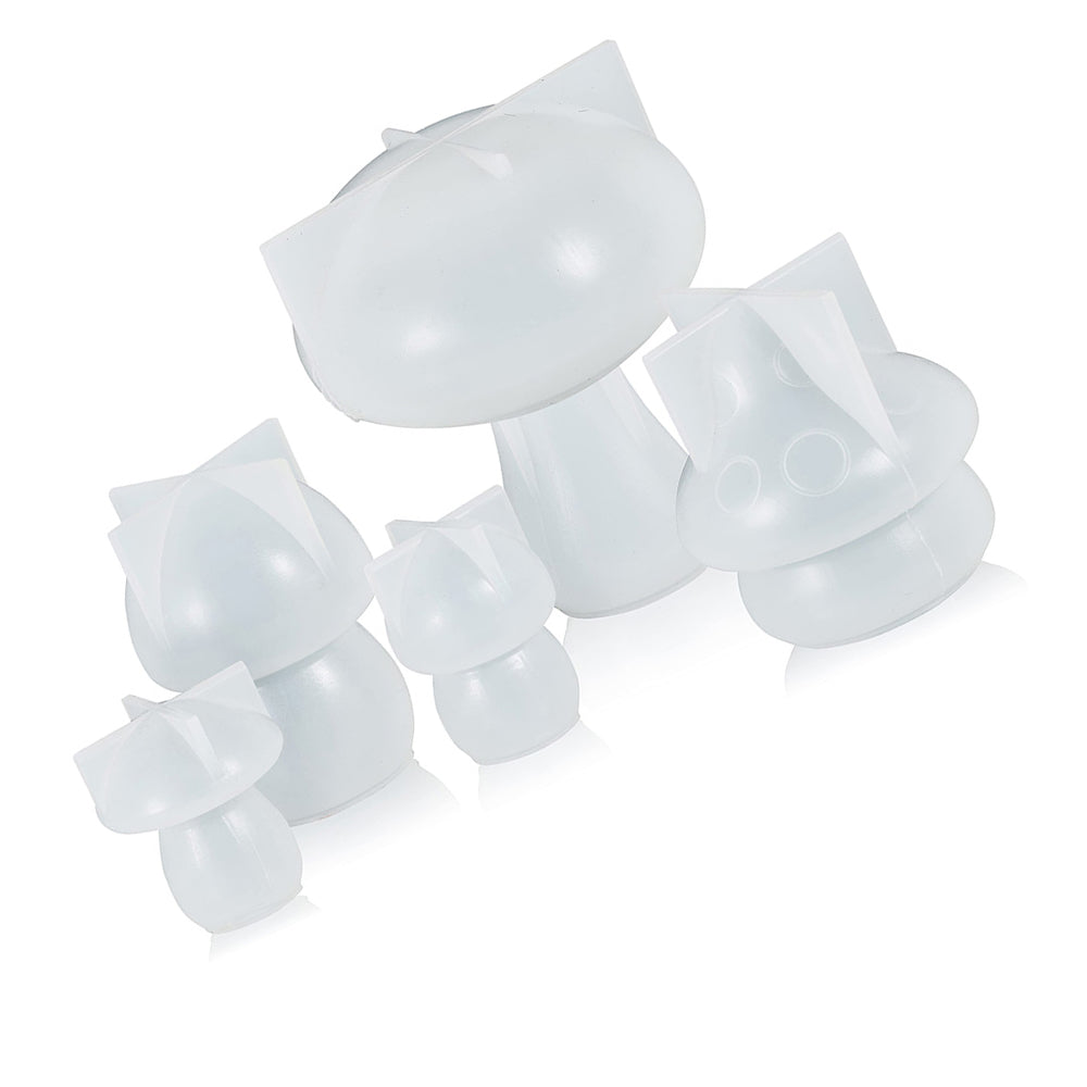 5-Style Mushroom Silicone Resin Casting Molds Suitable For DIY Epoxy Craft & Home Decor