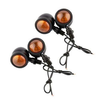 compare product 4x Black Motorcycle Amber Bullet Indicators Universal Turn Signal Blinkers Lamp