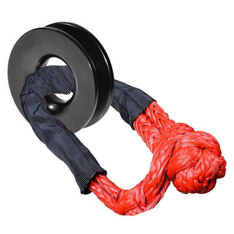compare product Recovery Ring Snatch Block Pulley 34749bs  and  Soft Shackle Tow Winch Rope Straps
