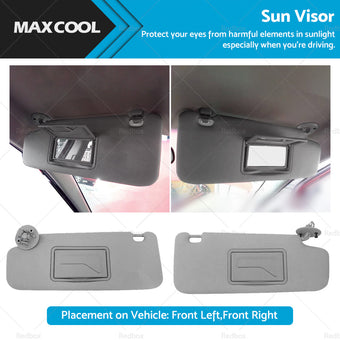 compare product Pair Sun Visor Left Right Suitable For Holden Barina TM 2011-2018 Grey
