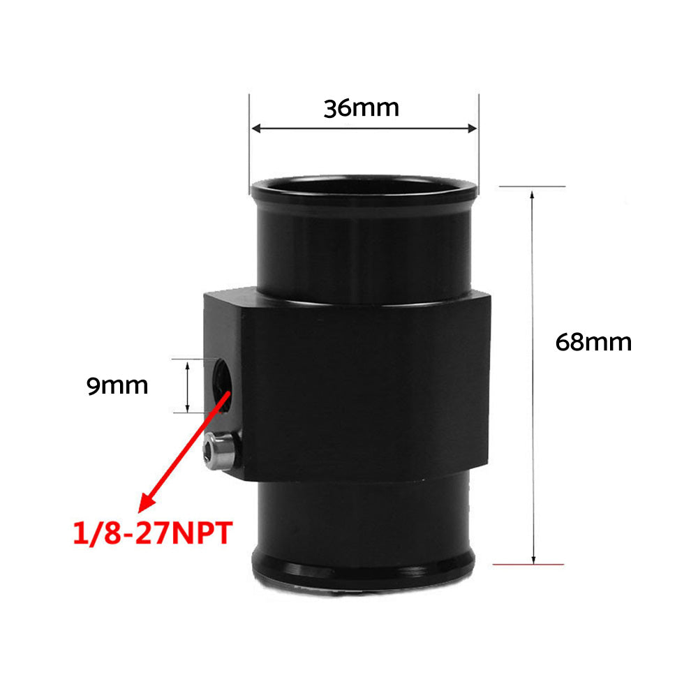 36mm Car Water Temperature Sensor Gauge Radiator Hose Joint Pipe Adapter Suitable For Universal Cars