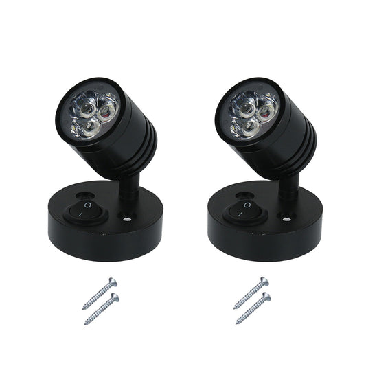 2x 12V LED Interior Spot Reading Light Wall Lamp with Switch Suitable For Caravan Camper