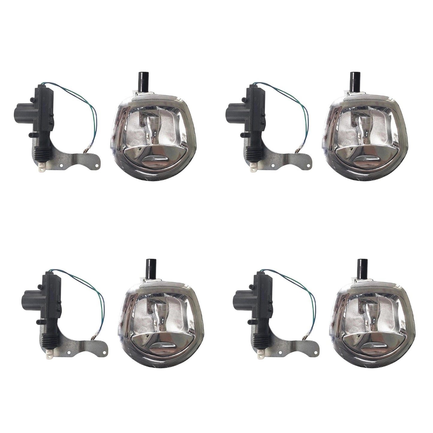 4x Chrome Power Operated Recessed Folding Whale Tail T-Lock Handle Suitable For Toolbox