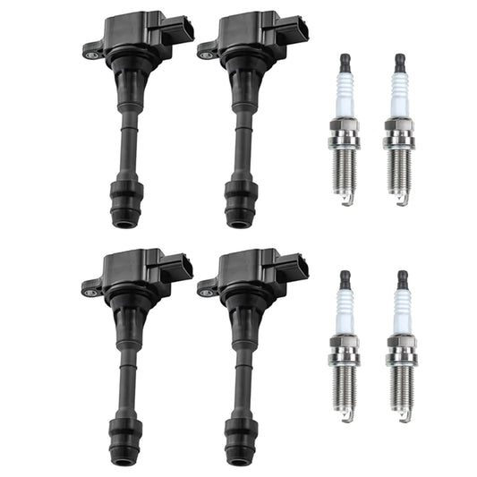4x Ignition Coils & 4x Spark Plugs Suitable For Nissan X-Trail T30 2001-2007, Ref. 22448-8H315