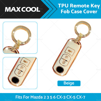 compare product Beige TPU Car Remote Key Fob Case Cover Fits For Mazda 2 3 5 6 CX-3 CX-5 CX-7