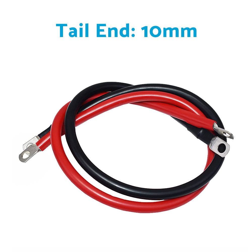 50cm 12V Battery Joiner Connector Lead Suitable For DC Wiring – 100A Cable With Red & Black Lugs