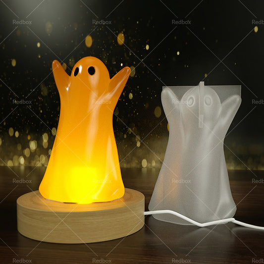 Ghost Mold Halloween Ghost Silicone Wooden Lighted Base DIY Resin Epoxy Casting