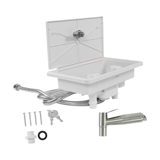 Caravan RV Shower Box Kit External with Lock Exterior Camper Trailer Boat Marine