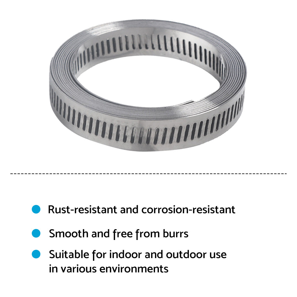 304 Stainless Steel Worm Clamp Hose Clamps with Fasteners Suitable For DIY Adjustable Use