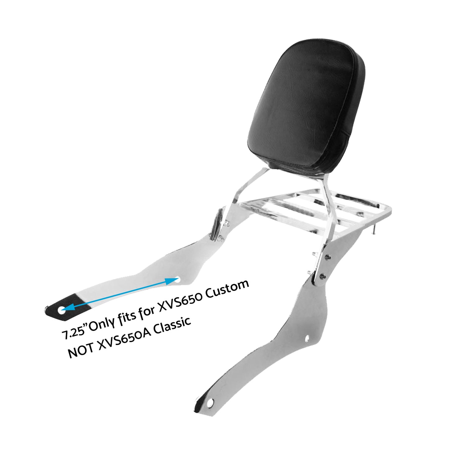 {{ Chrome Backrest Sissy Bar Luggage Rack Suitable for Yamaha Vstar 400 650 98-18 }} - Buy Car Parts Online at {{ Kaka Auto Parts }}.