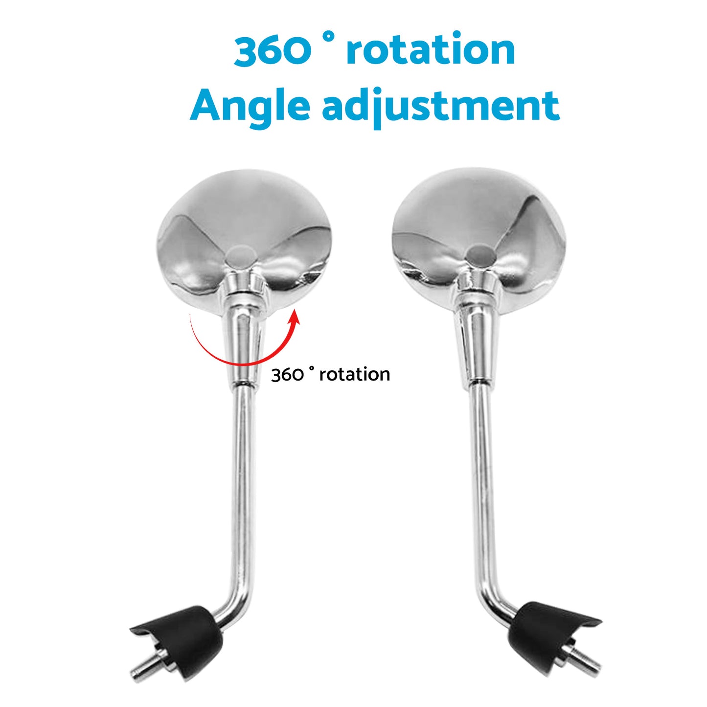 Left & Right Rearview Mirror Chrome Suitable For Vespa Primavera 50/125/150