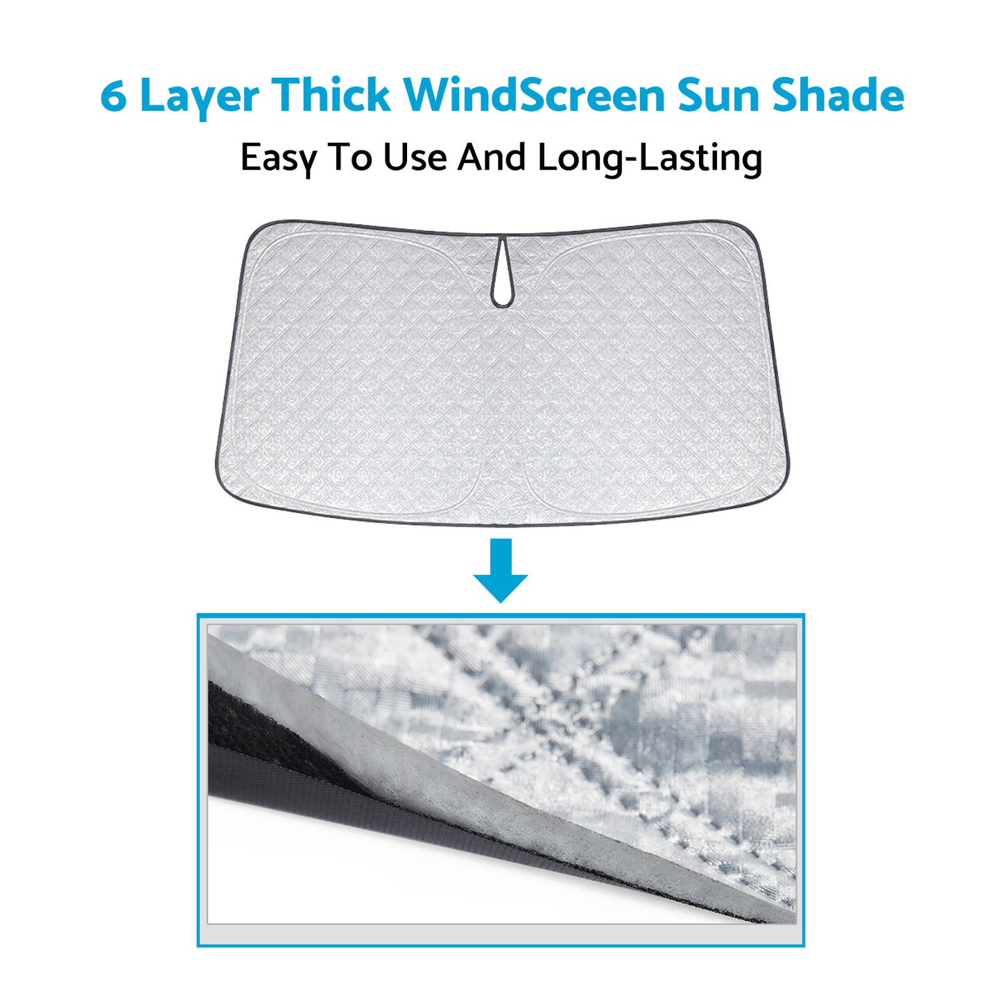 WindScreen Sun Shade Suitable For Ford Everest UA UB 2020-2024 6 Layer Thick