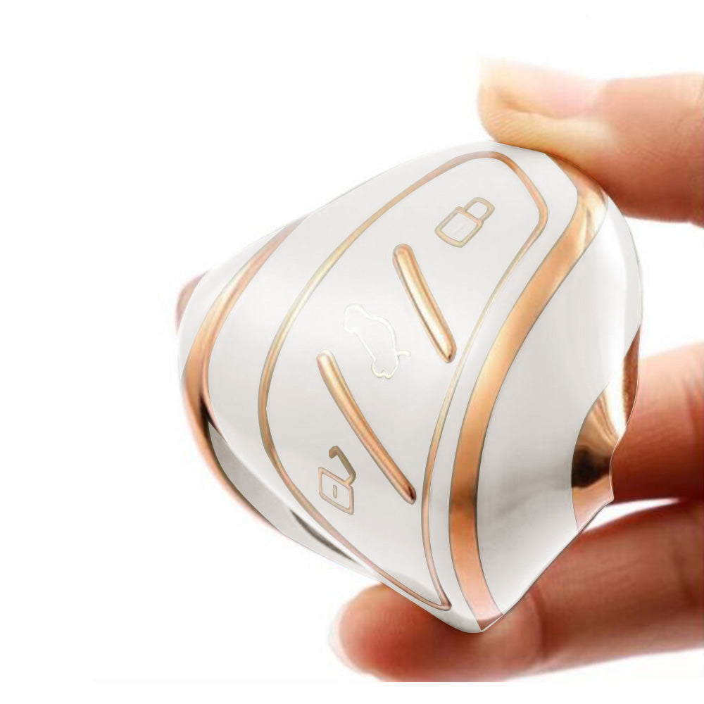 Beige TPU Remote Key Fob Case Cover Suitable For MG ZS EV 2022 / MG3 / MG5 / MG6 / MG7