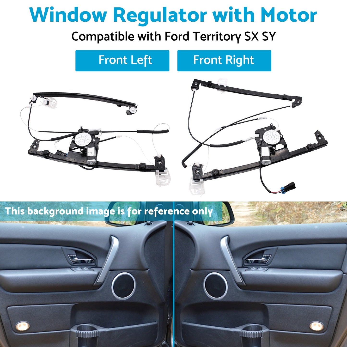 Front Left & Right Window Regulator with Motor Suitable For Ford Territory SX SY SZ 2004-2017