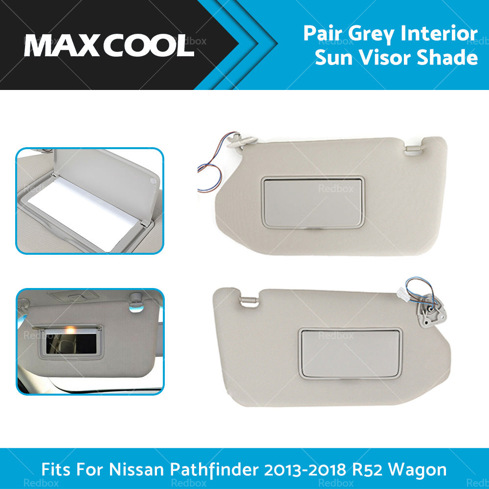 {{ RH LH Interior Sun Visor Shade Grey Fits For Nissan Pathfinder 13-18 R52 Wagon }} - Buy Car Parts Online at {{ Kaka Auto Parts }}.