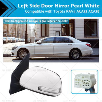 compare product Pearl White Mirror Left Side Door Suitable for Toyota RAV4 ACA33 ACA38 2008-2012