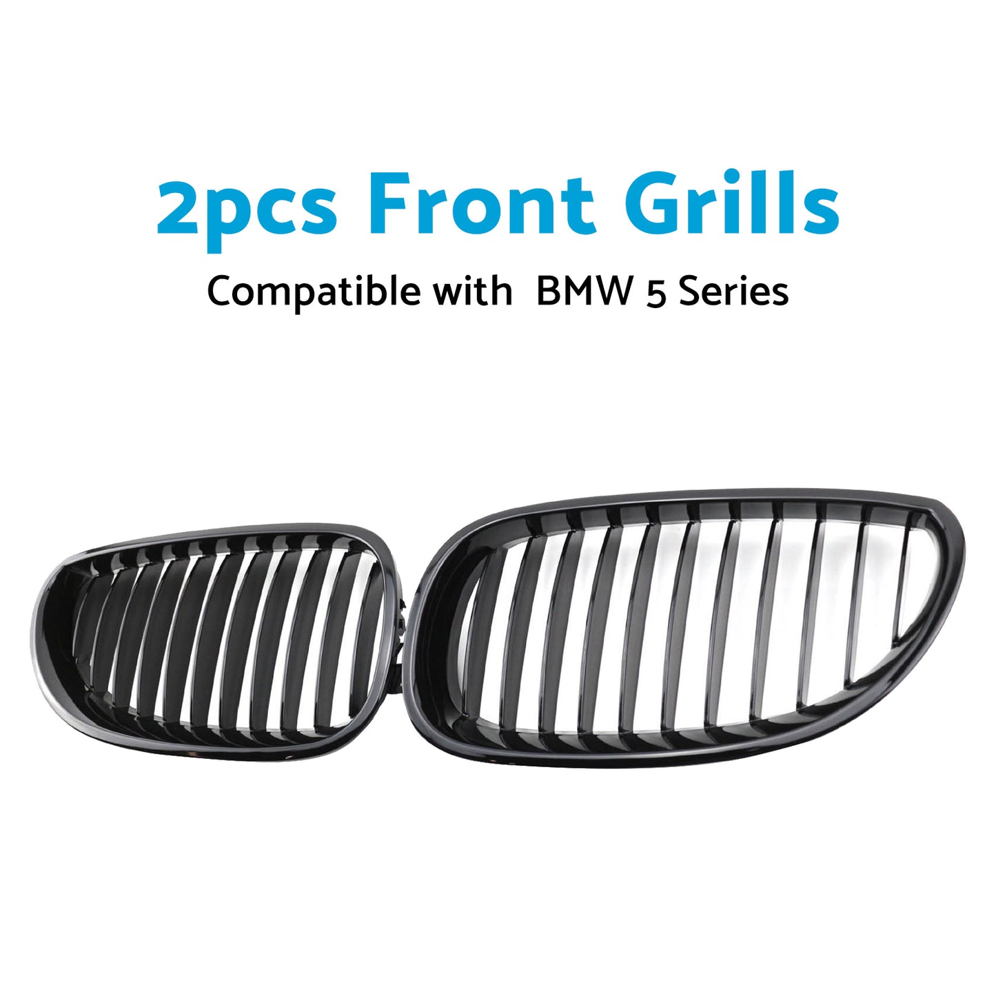 Gloss Black Front Grille Grill Suitable For BMW E60 E61 5 Series 2003-2010