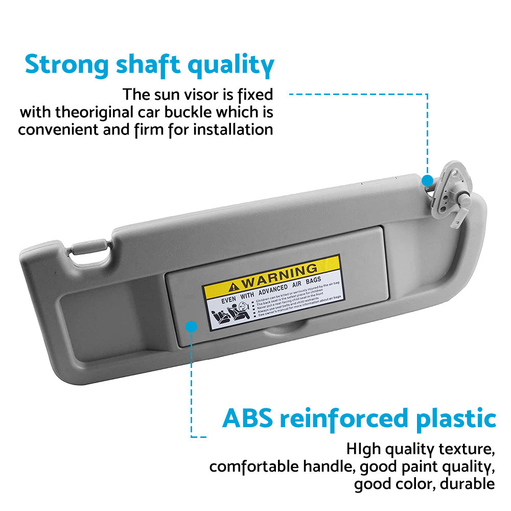 RH Right Hand Driver Side Sun Visor D. Grey For Honda Civic FD 2006~2012 Sedan