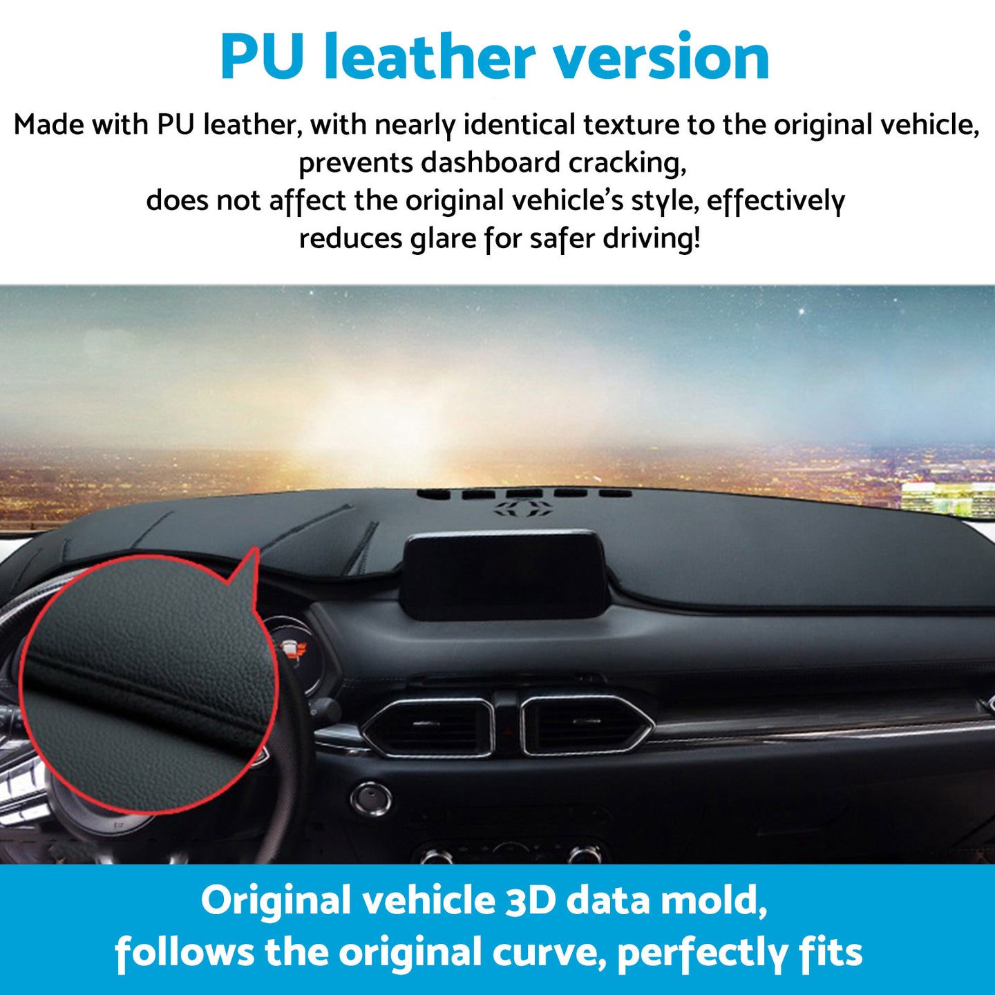 {{ Dash Mat Anti-Slip Microfiber Leather Suitable For Mitsubishi Outlander 2021-25 }} - Buy Car Parts Online at {{ Kaka Auto Parts }}.