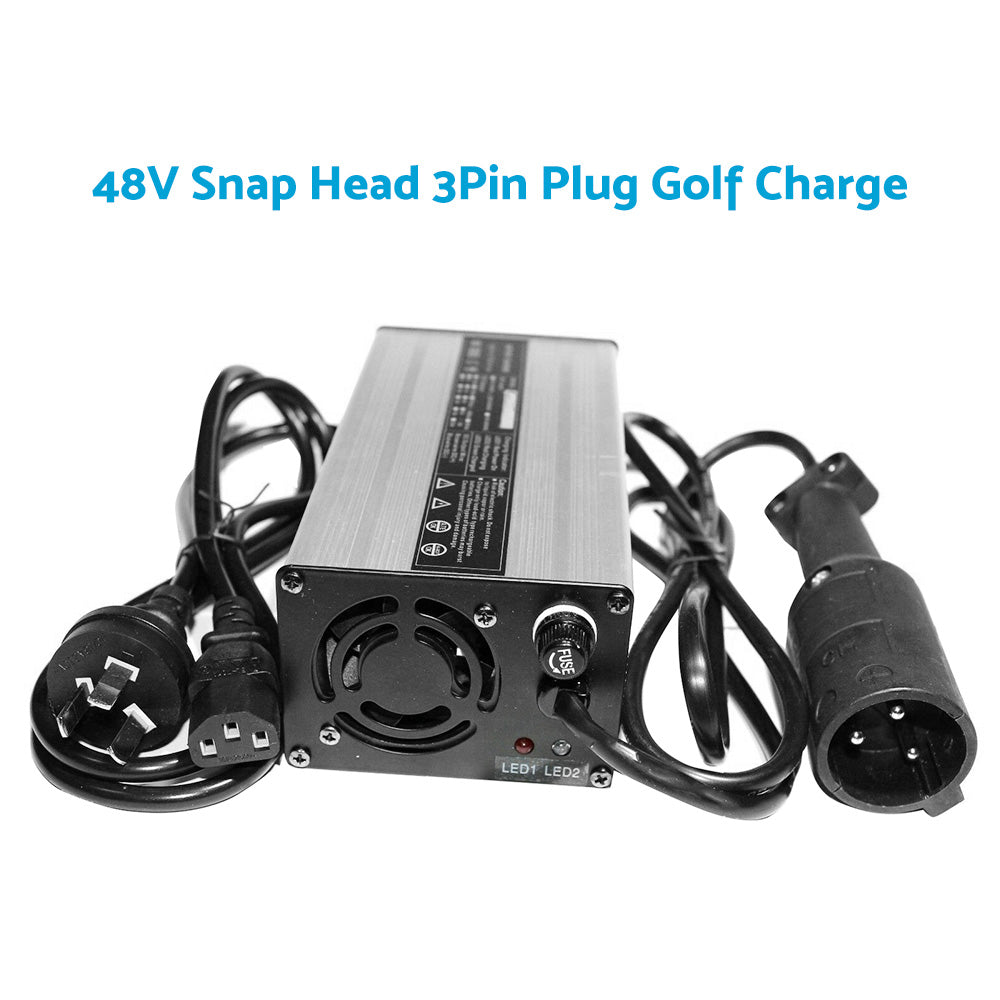 48V 6A Snap-Head 3-Pin Plug Battery Charger Suitable For EZ-GO TXT & Club Golf Cart