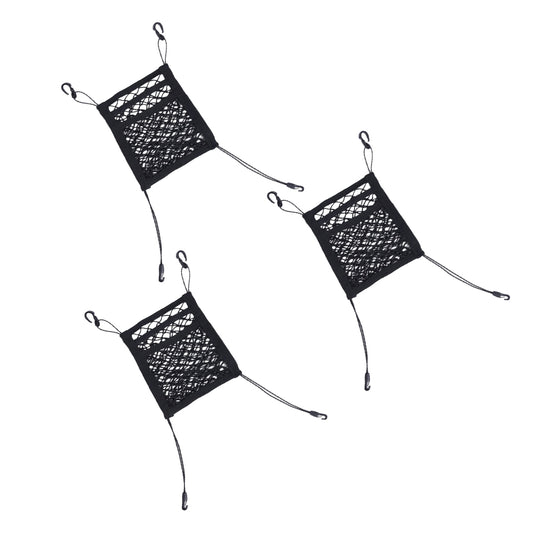 3x Car & Truck Seat Mesh Storage Net Bag Organizer Suitable For Multi-Pocket Use