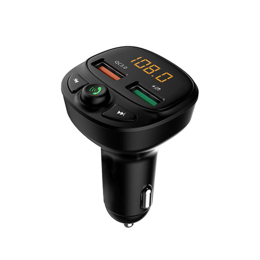 Car Phone Charger FM Transmitter With Wireless Adapter Suitable For iPhone & Android
