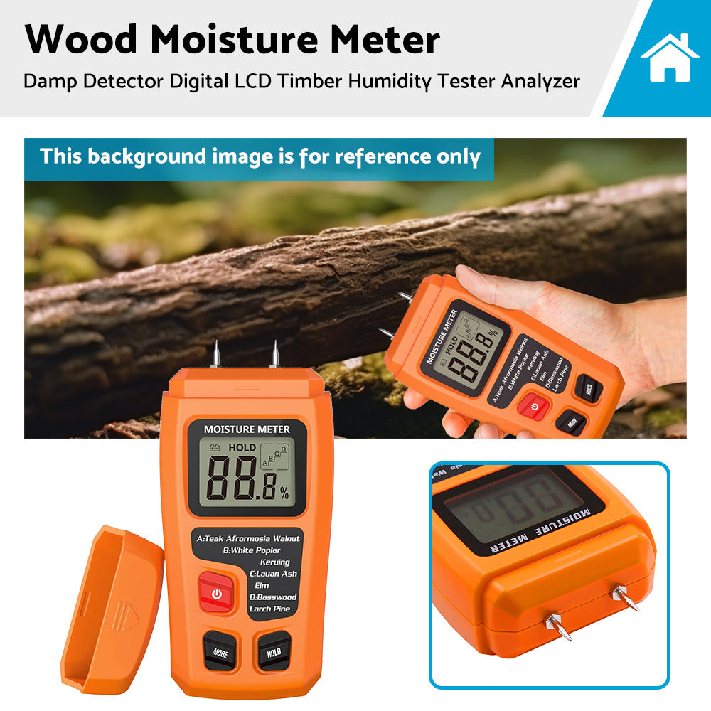 {{ Wood Moisture Meter Damp Detector Digital LCD Timber Humidity Tester Analyzer }} - Buy Car Parts Online at {{ Kaka Auto Parts }}.