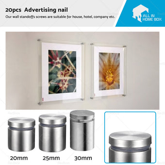 compare product 20 PCS Stainless Stand off Bolts Mount Standoffs Sign Advertisement Fixings