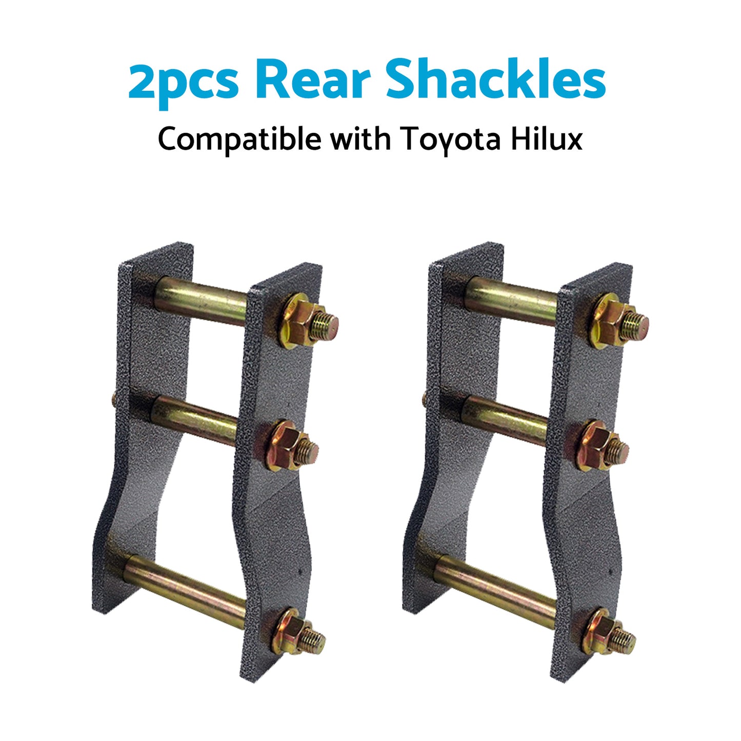 {{ 2x Rear Extended Greasable Shackles 2 inch  50mm Lift Suitable For Toyota Hilux KUN26 }} - Buy Car Parts Online at {{ Kaka Auto Parts }}.