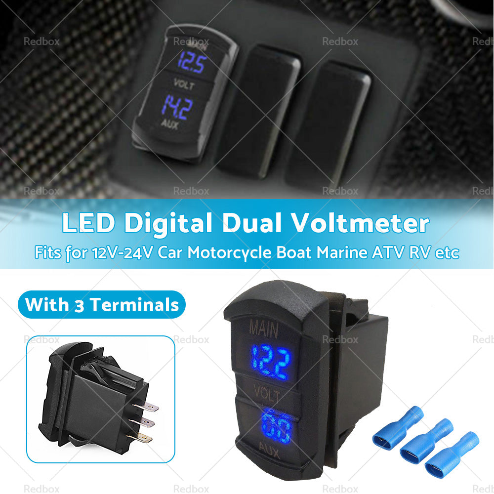 {{ 12V-24V Dual Voltmeter Battery Monitor LED Digital Car Boat Voltage Marine Gauge }} - Buy Car Parts Online at {{ Kaka Auto Parts }}.