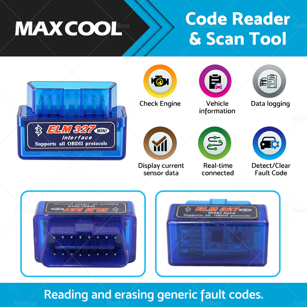 {{ OBD2 II Bluetooth Car Scanner Torque Suitable For IOS Android CAN Auto Scan Tool }} - Buy Car Parts Online at {{ Kaka Auto Parts }}.