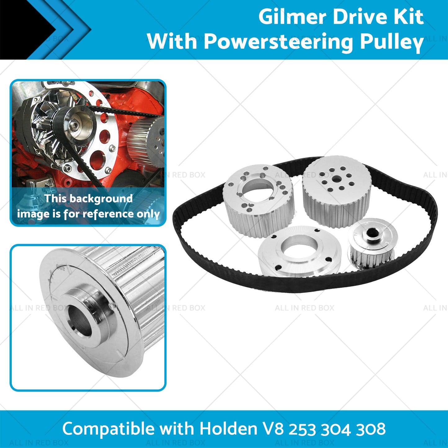 {{ Suitable For Holden 253 304 308 Gilmer Drive Kit With Powersteering Pulley }} - Buy Car Parts Online at {{ Kaka Auto Parts }}.