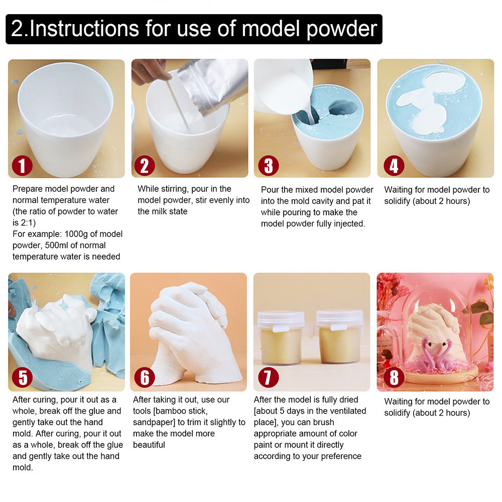 {{ 3D KEEPSAKE HANDS DIY CASTING KIT ART 1400G White Clone Model Powder for Adults }} - Buy Car Parts Online at {{ Kaka Auto Parts }}.