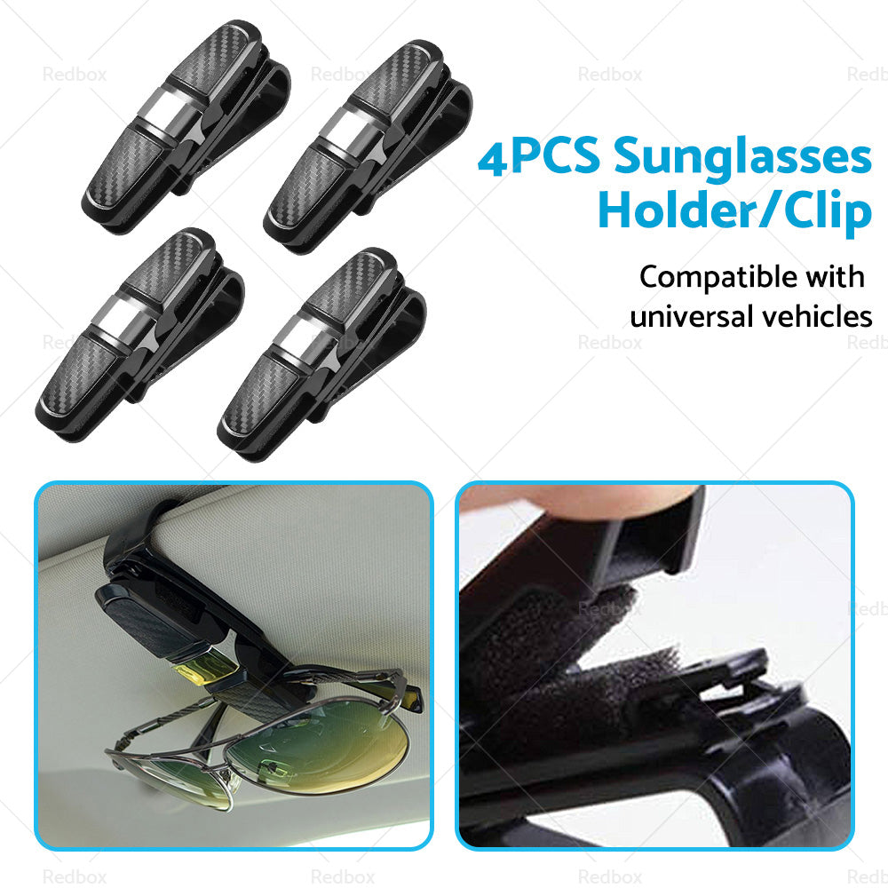{{ 4PCS Luxury Car Sunglasses Holder Car Visor Sunglasses Clip Sun Ticket Card Hold }} - Buy Car Parts Online at {{ Kaka Auto Parts }}.