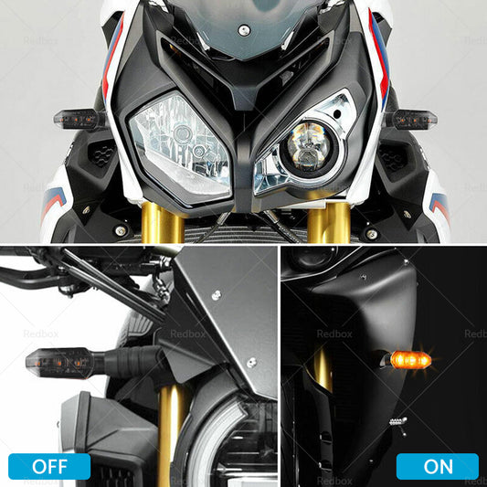 4x Motorcycle LED Turn Signal Indicators Suitable For Bikes – Amber, Universal Fitment