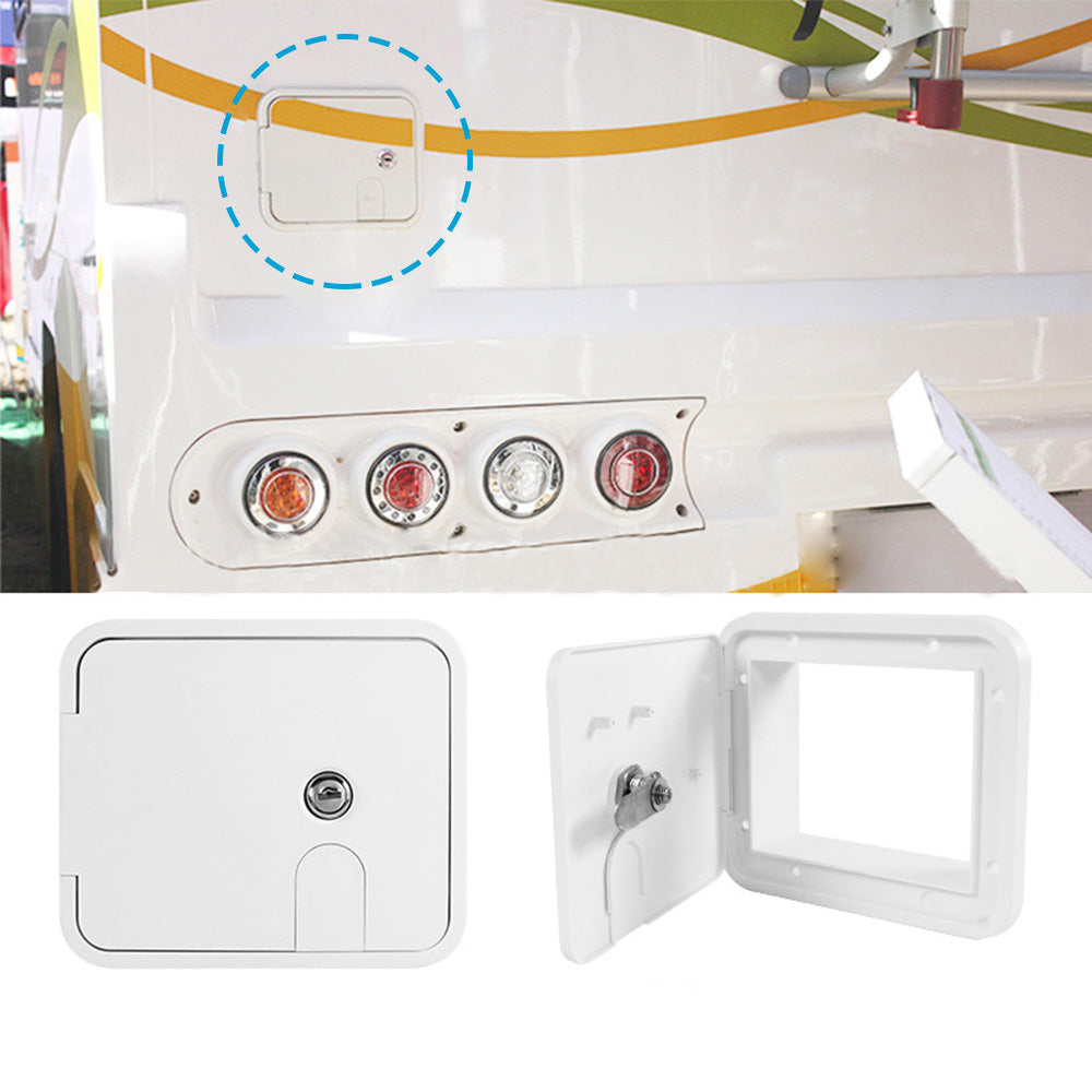 Caravan Utility Door Access Hatch Rectangle 194x165mm Suitable For RV Motorhome With Lock