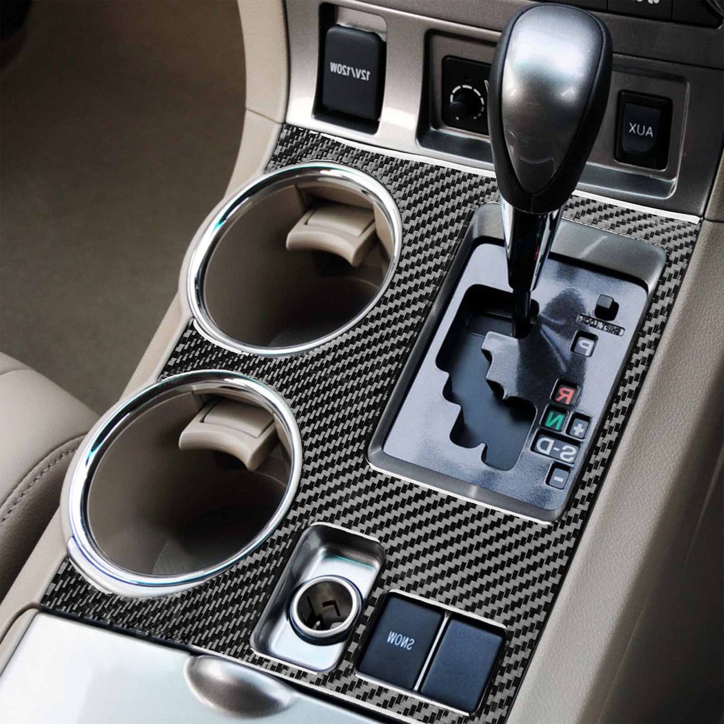 2pcs Carbon Fiber Gear Shift Console Trim Suitable For Toyota Kluger 08-13