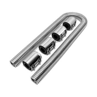 compare product 48inch Flexible Stainless Steel Radiator Hose Kit with Chrome Caps Car Polished
