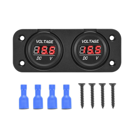 Digital LED Volt Meter Dual Battery Monitor Suitable For Boat Marine DC 12V-24V