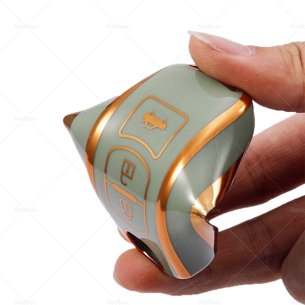 {{ Beige TPU Car Remote Key Fob Case Cover Fits For Mazda 2 3 5 6 CX-3 CX-5 CX-7 }} - Buy Car Parts Online at {{ Kaka Auto Parts }}.