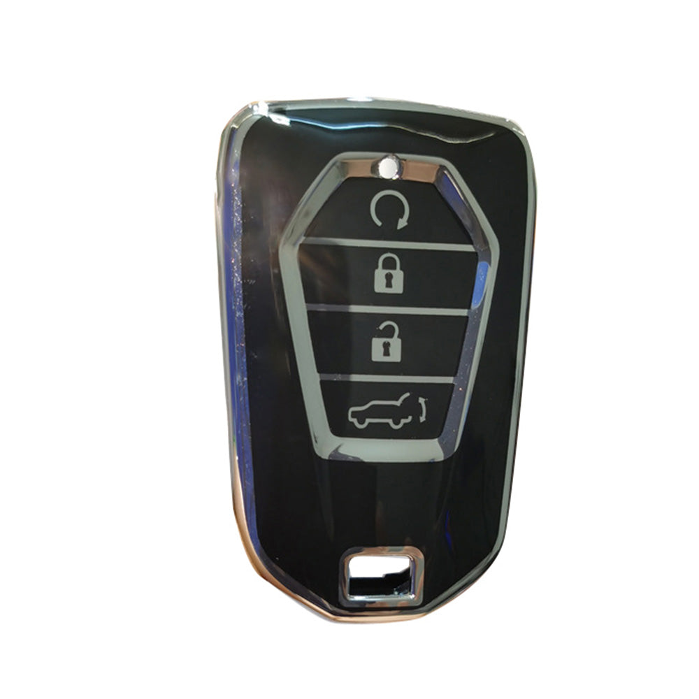 TPU 4-Button Car Remote Key Fob Cover Suitable For Isuzu D-MAX / MU-X MUX Black