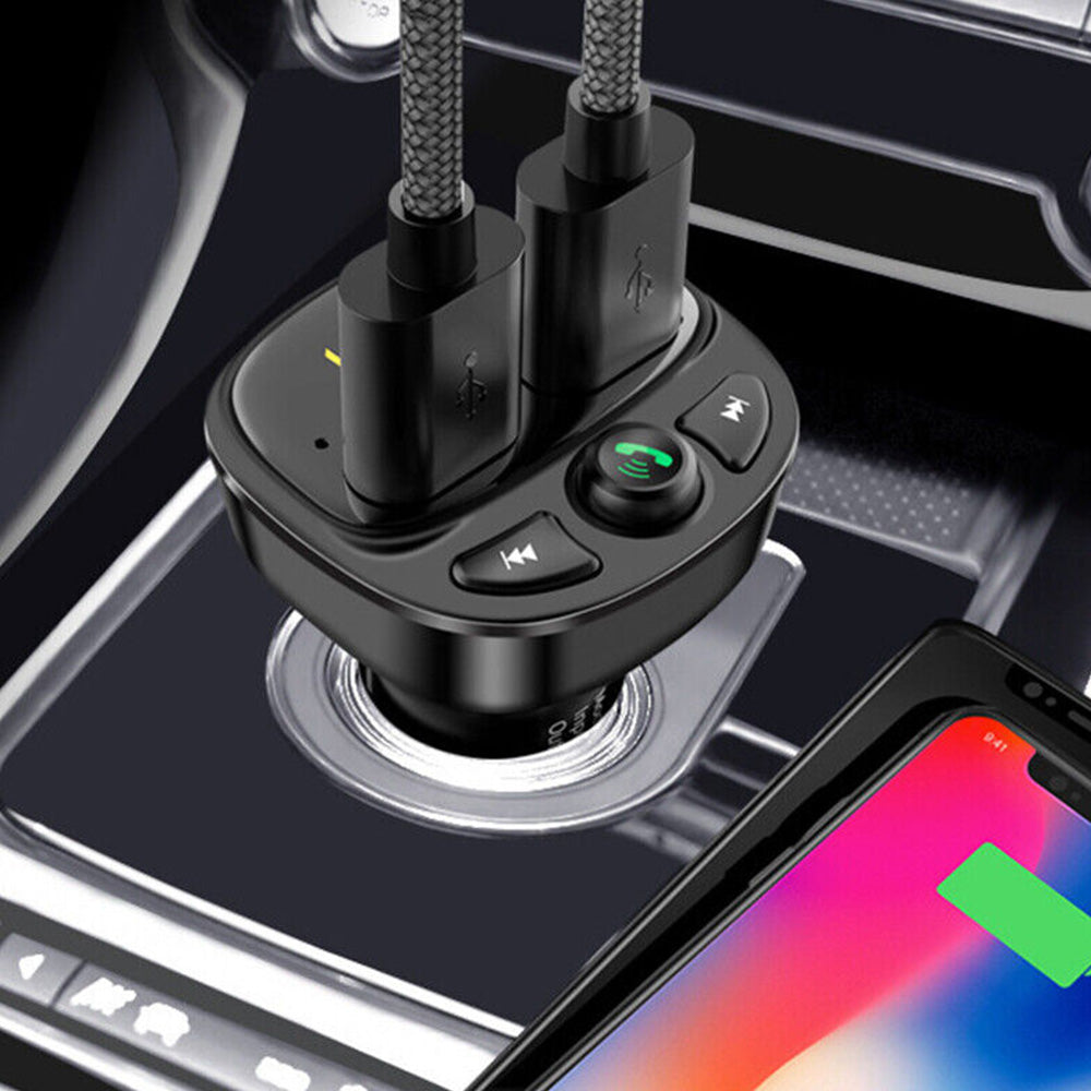 Car Phone Charger FM Transmitter With Wireless Adapter Suitable For iPhone & Android