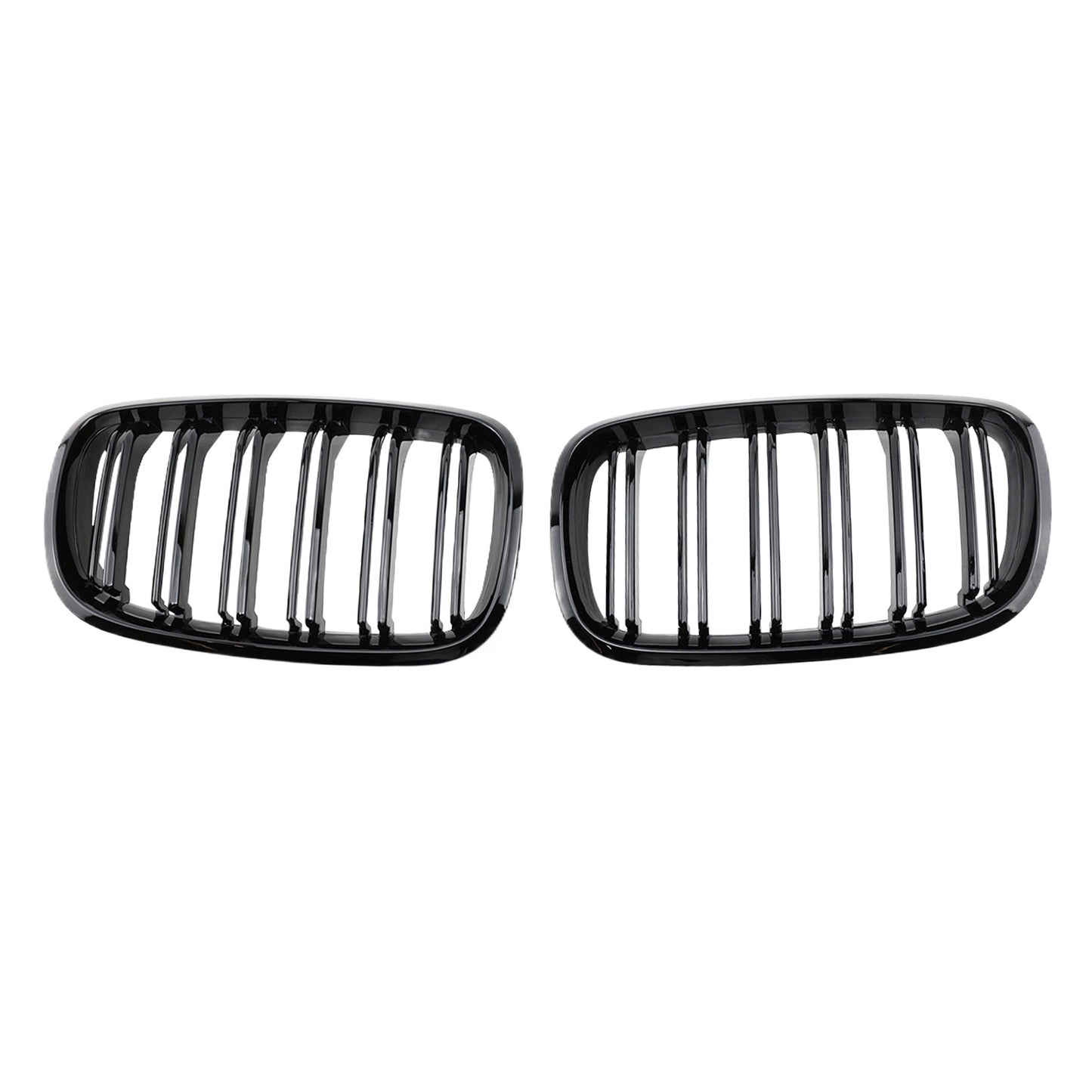 2x Front Grill Grille Gloss Black Suitable For BMW E70 X5 / E71 X6 2007-2013