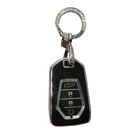 TPU 4-Button Car Remote Key Fob Cover Suitable For Isuzu D-MAX / MU-X MUX Black